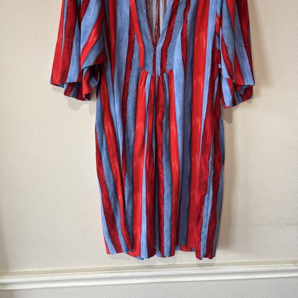 Pomander Place Tuckernuck Finley Dress Women M Red Blue Striped Vacation Resort - Picture 4 of 13